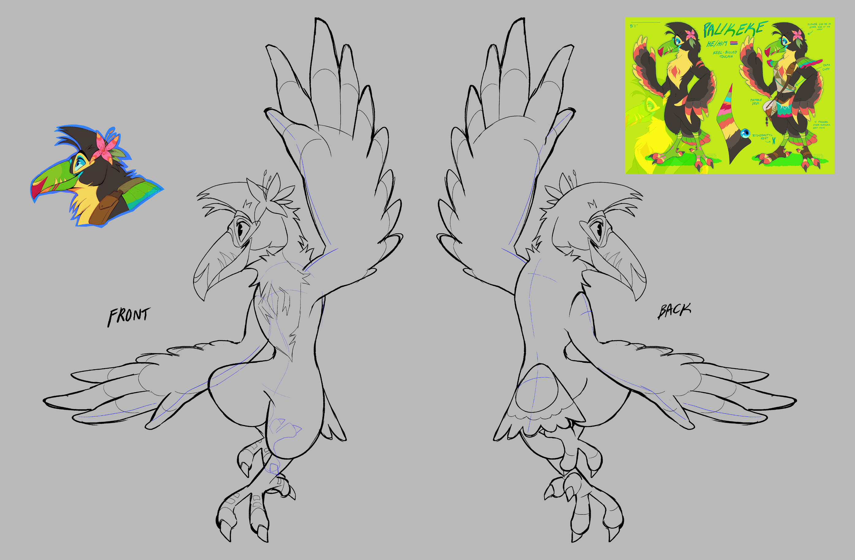 TURNAROUND SKETCH - FRONT + BACK